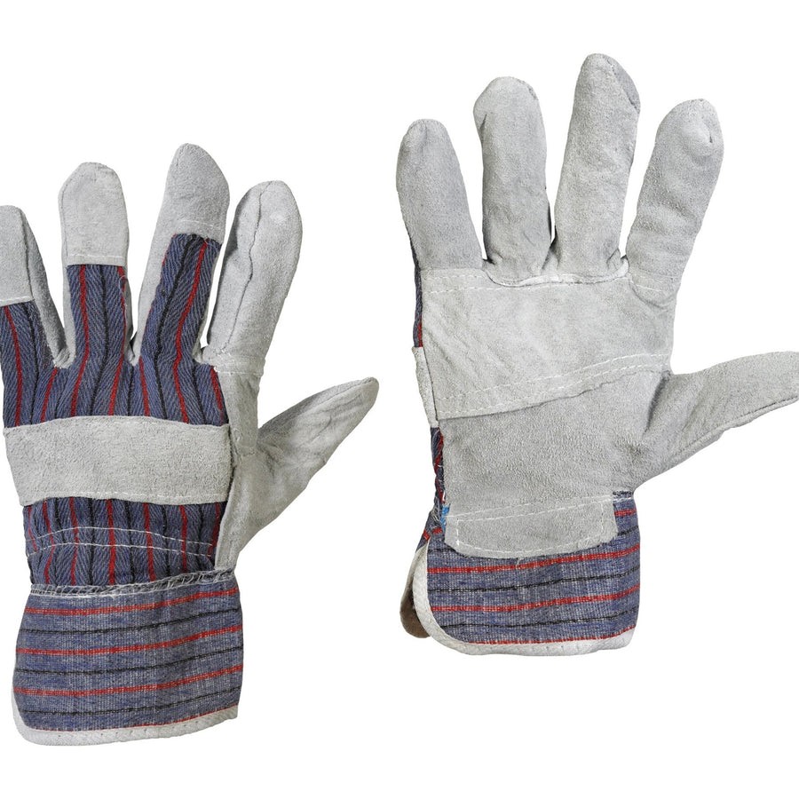Large Leather Palm Safety Cuff Gloves 12 Pairs GLV1021L