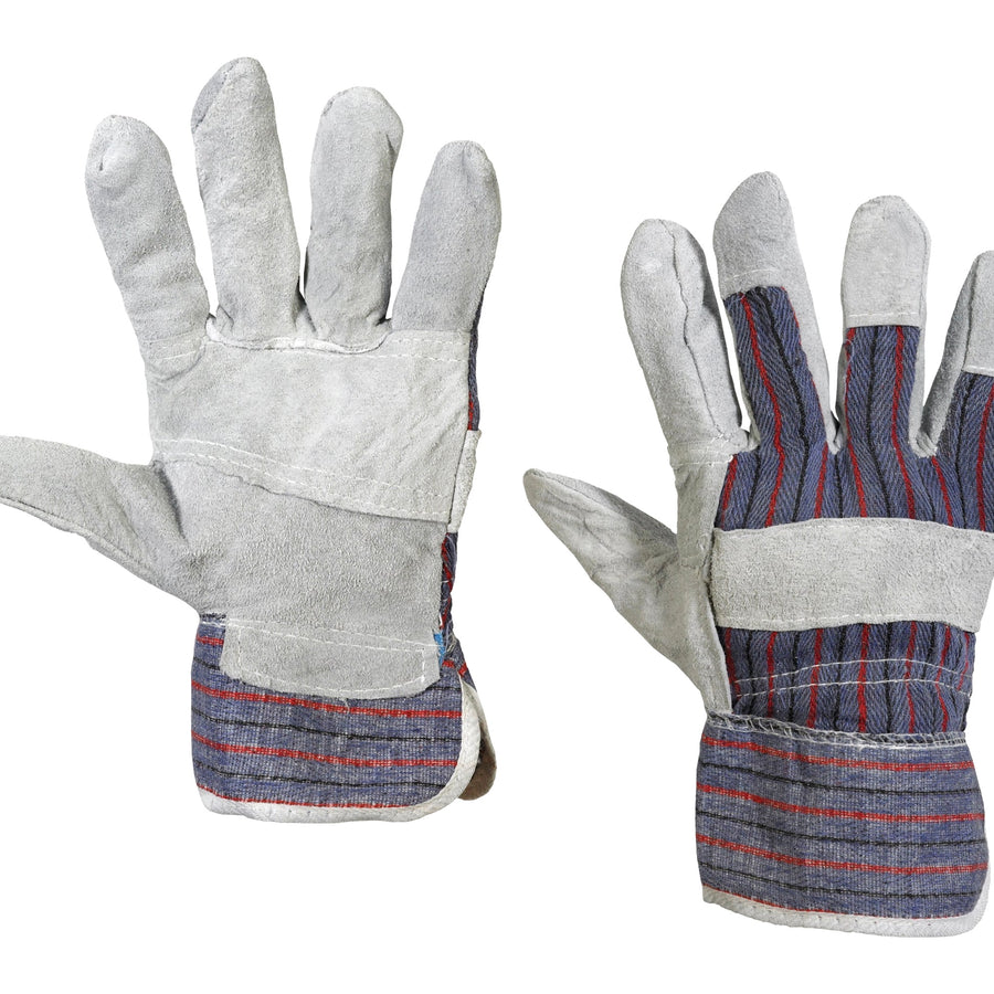 XL Gray Leather Palm Safety Cuff Gloves 12 Pairs GLV1021XL
