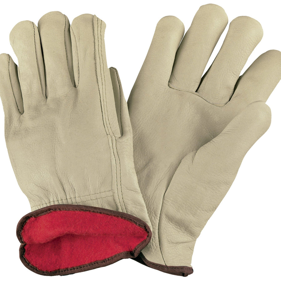 Large Cowhide Leather Driver's Lined Gloves 3 Pairs GLV1063L