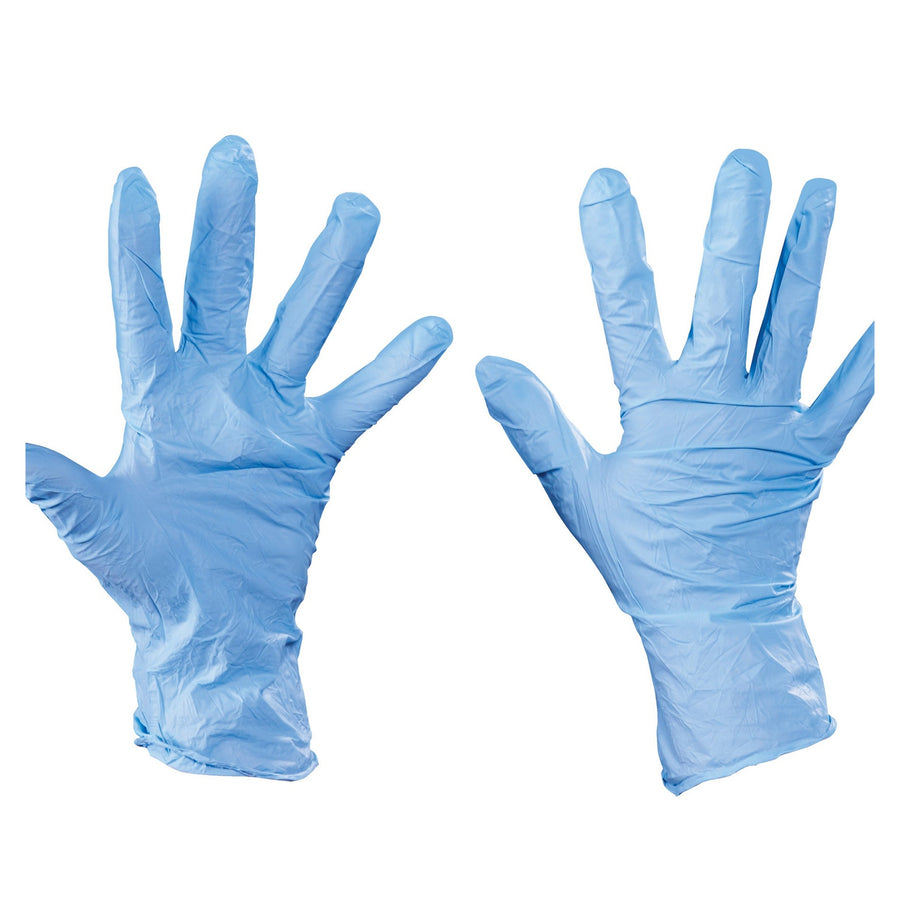 Large 4 Mil Blue Nitrile Powder Free Gloves 100/Case GLV2010L