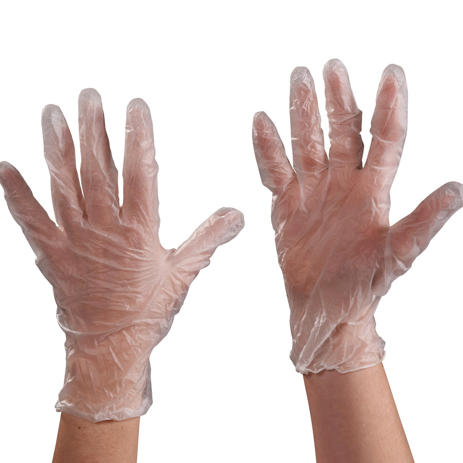 XL 3 Mil Clear Vinyl Powdered Gloves 100/Case GLV2040XL