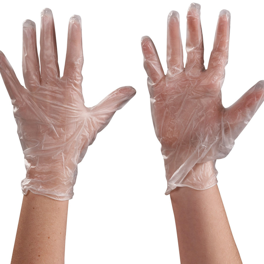 Medium 5 Mil Clear Vinyl Powder Free Gloves 100/Case GLV2043M