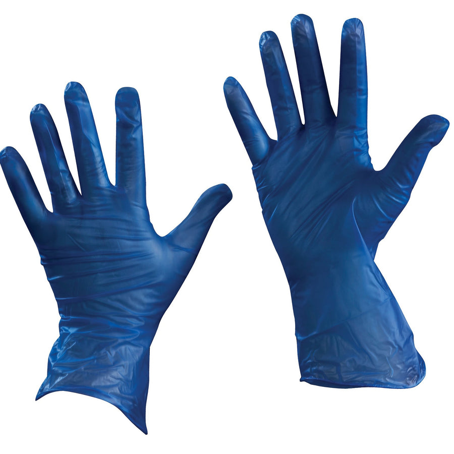 5 Mil Blue Vinyl Powder Free Large Gloves 100/Case GLV2045L