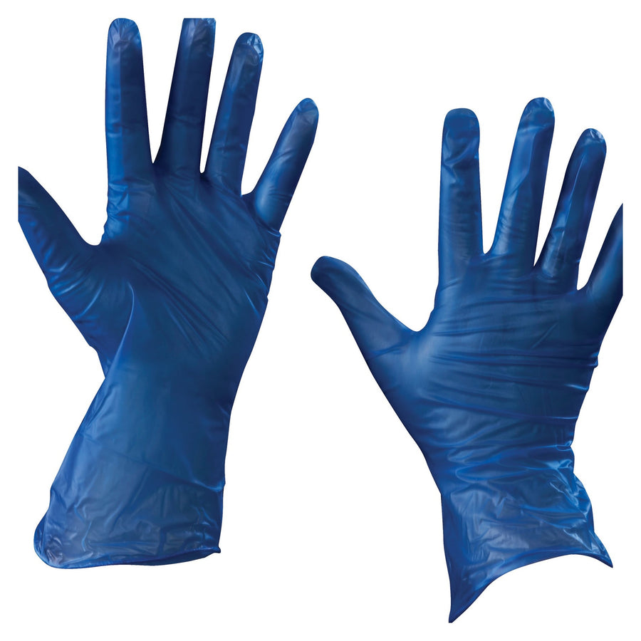 Small 5 Mil Blue Vinyl Powder Free Gloves 100/Case GLV2045S