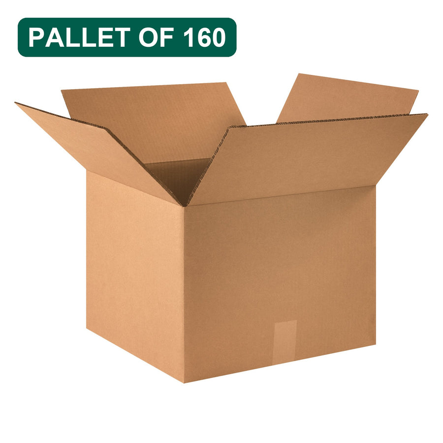 Bulk 18x18x16 Kraft Double Wall Corrugated Shipping Boxes, 160 Pack Pallet, 48 ECT