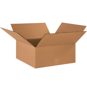 Heavy-duty ECT-48 double wall kraft corrugated boxes designed for maximum stacking strength and freight protection. 18" × 18" × 6" dimensions ideal for mid-size shipments. Bundle of 15 ships flat to maximize storage efficiency and reduce inbound freight costs.