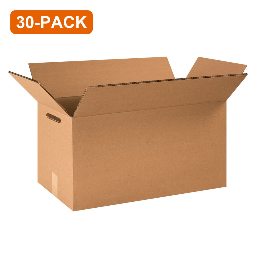20x18x12 ECT-48 Double Wall Corrugated Shipping Boxes w/ Hand Holes, 30-Pack (3 Bundles of 10)