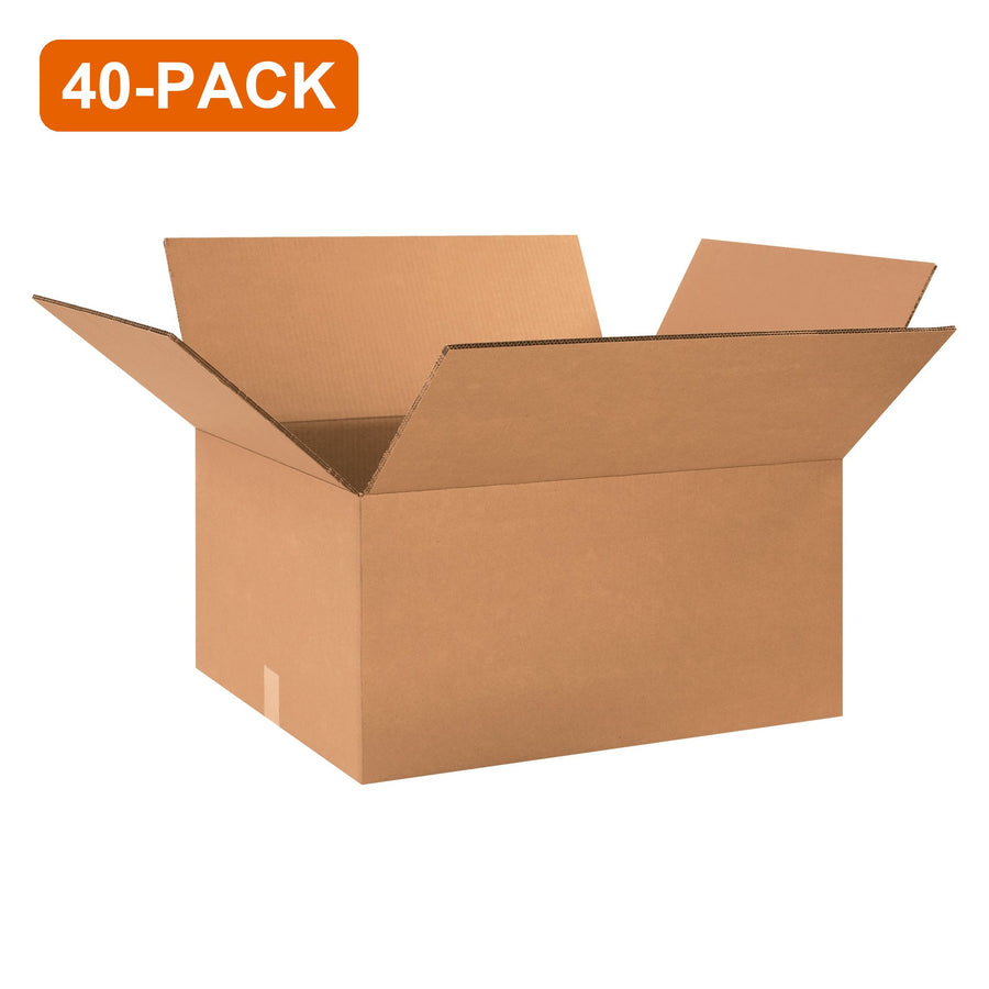 24x20x12 ECT-48 Double Wall Corrugated Boxes, 40-Pack (4 Bundles of 10)