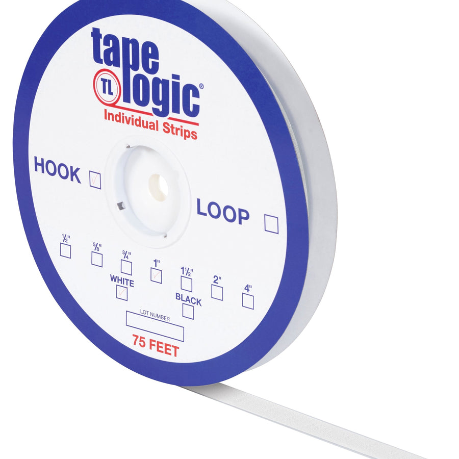 1/2 in x 75 ft White Nylon Loop Tape Logic Strips 1/Case HLT104