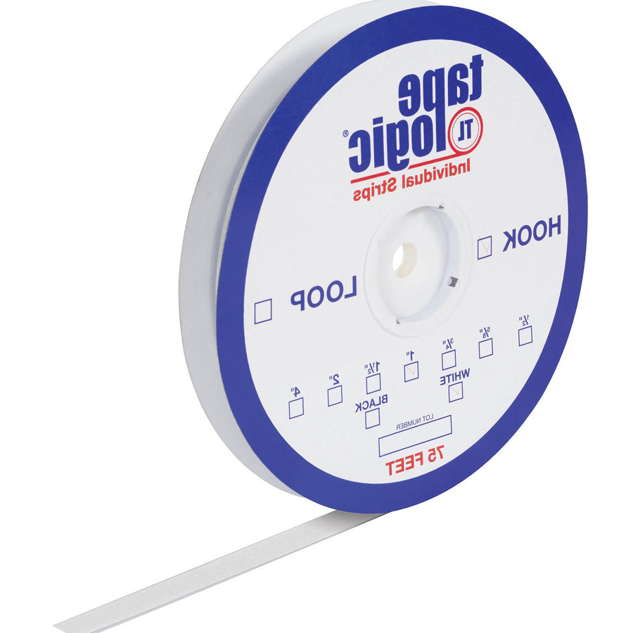 3/4 in x 75 ft White Nylon Loop Tape Logic Strips HLT112
