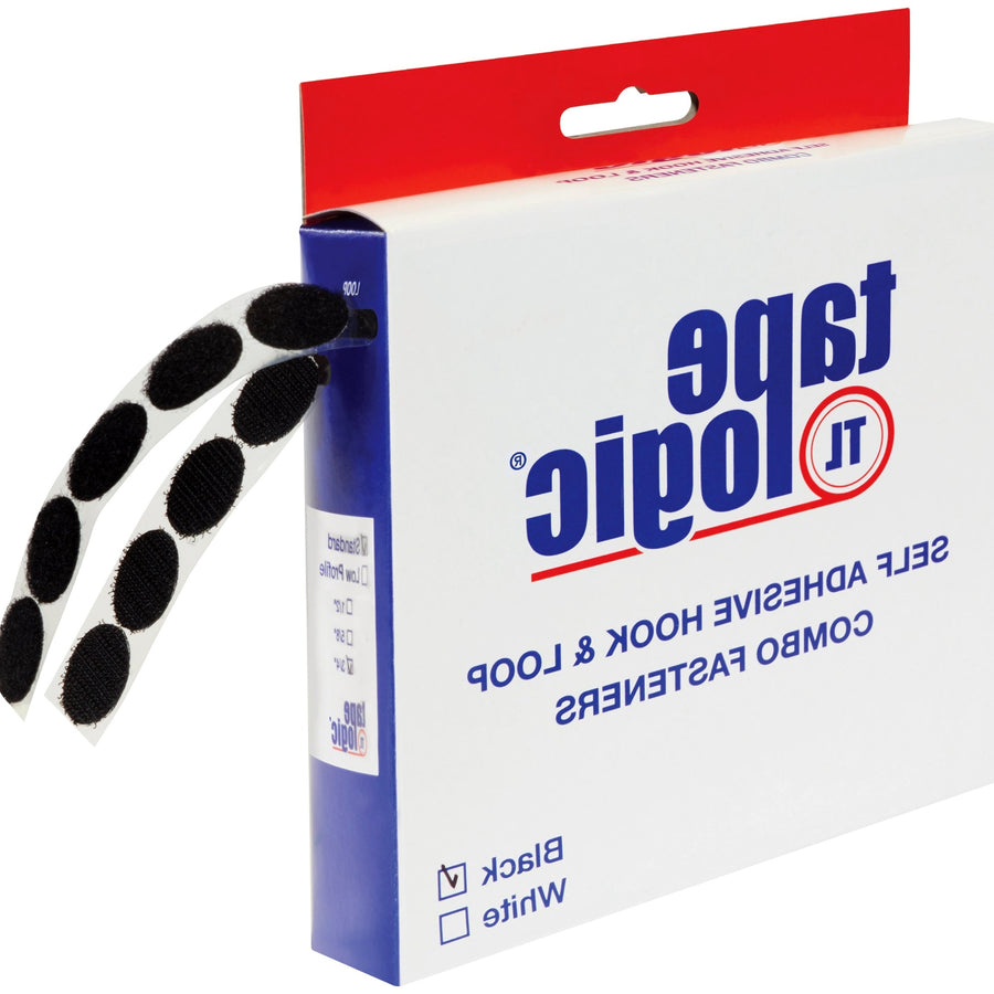 1/2 in Black Hook & Loop Dots 200/Case HLT180