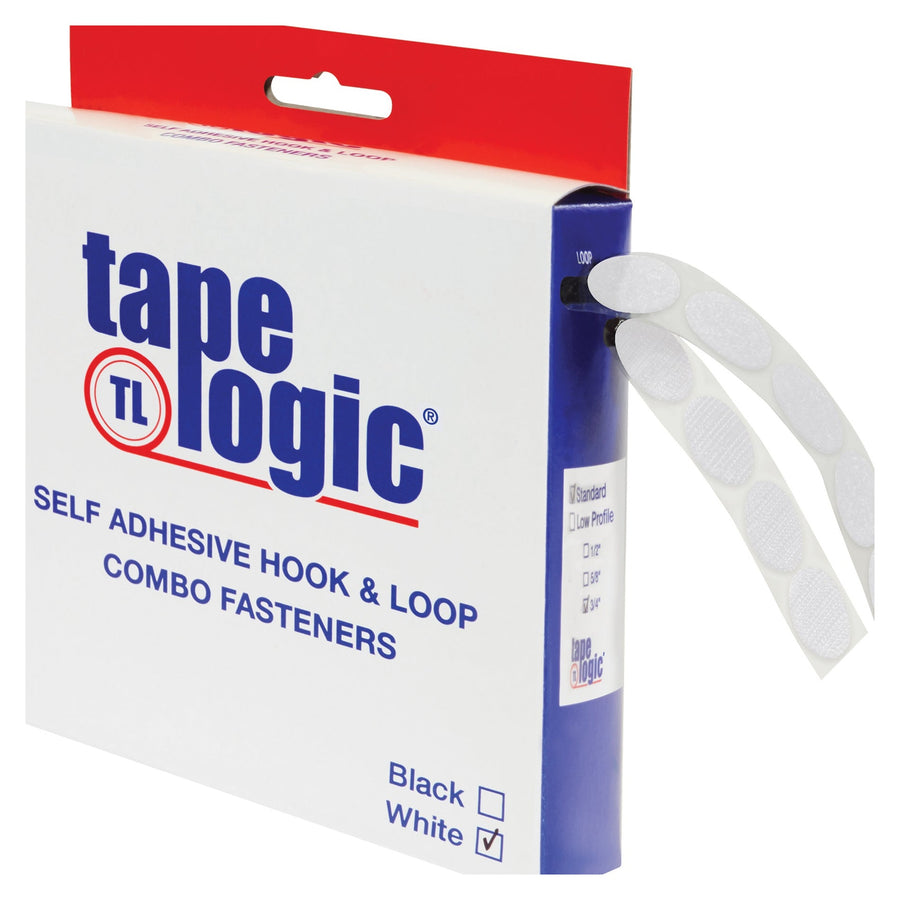3/4 in White Hook & Loop Dots 200/Case HLT183