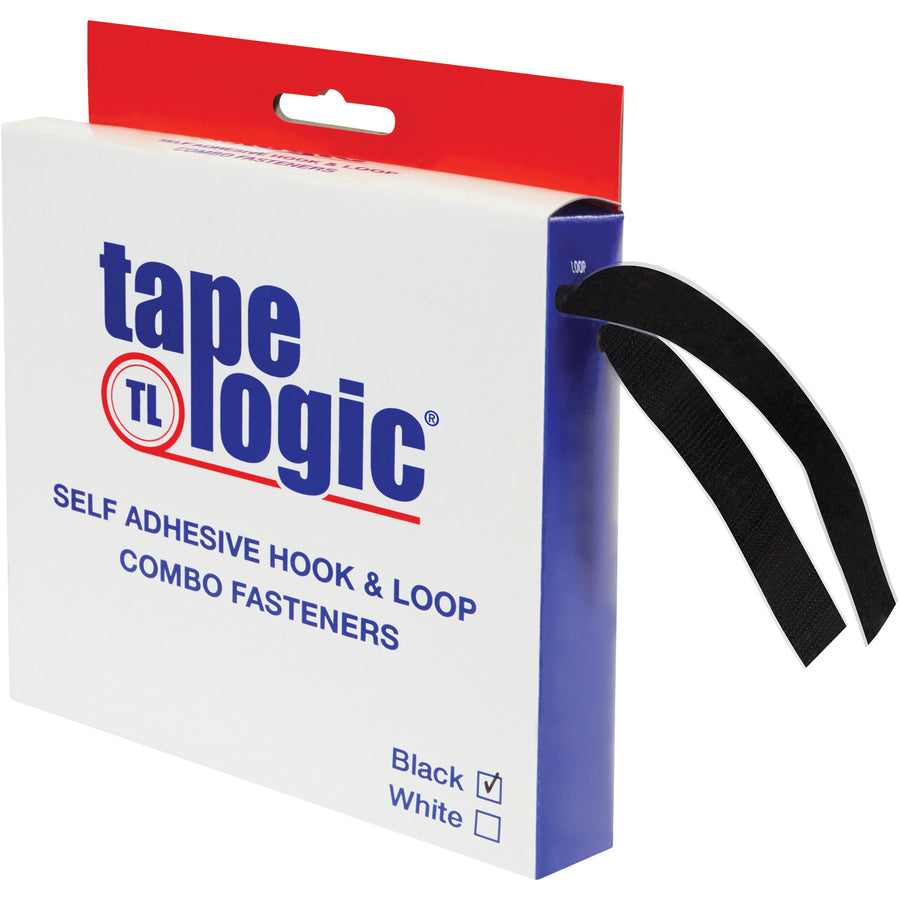 Tape Logic black hook and loop strips deliver dual-temperature adhesion for high and low environment packing lines. This 1" x 15' rubber-based combo pack includes both hook and loop components in a single case, engineered for weather-resistant performance on dispensers and case sealing applications.