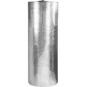 Professional-grade 48x125 cool barrier bubble roll combines aluminum foil exterior with 3/16" bubble cushioning to protect temperature-sensitive goods during transit. FDA-compliant material works for food contact and prevents moisture, vapor, and odor infiltration. Customize insulated packaging to exact dimensions for pharmaceuticals, cosmetics, electronics, and perishables.