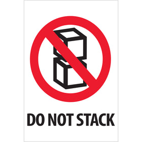 Internationally acknowledged Do Not Stack labels that protect your shipments and ensure compliance across borders. Printed on high-gloss paper for durability and visibility. 4" x 6" size with 500 labels per roll–the standard carton labeling solution for shipping coordinators who need reliable, recognized safe-handling communication.