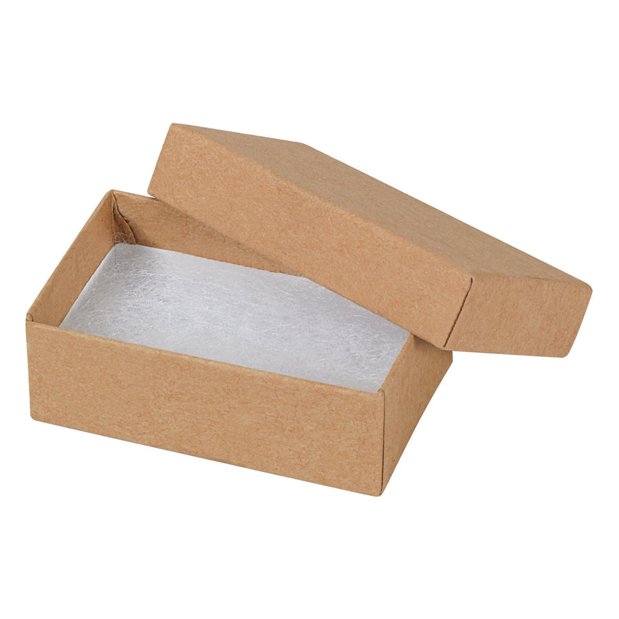 2.5x1.5x0.875 Kraft Fibreboard Rigid Jewelry Boxes 100/Case JB211K