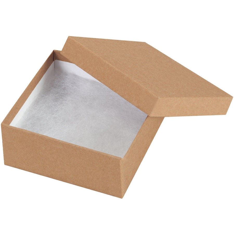 3.5x3.5x1.5 Kraft Fibreboard Rigid Jewelry Boxes 100/Case JB3312K