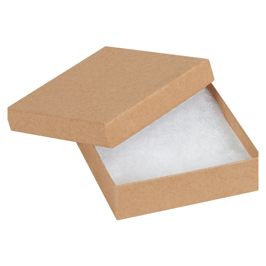 3.5x3.5x1 Kraft Fibreboard Rigid Jewelry Boxes 100/Case JB331K