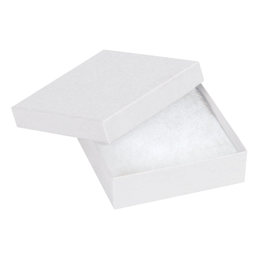 3.5x3.5x1 White Fibreboard Rigid Jewelry Boxes 100/Case JB331W