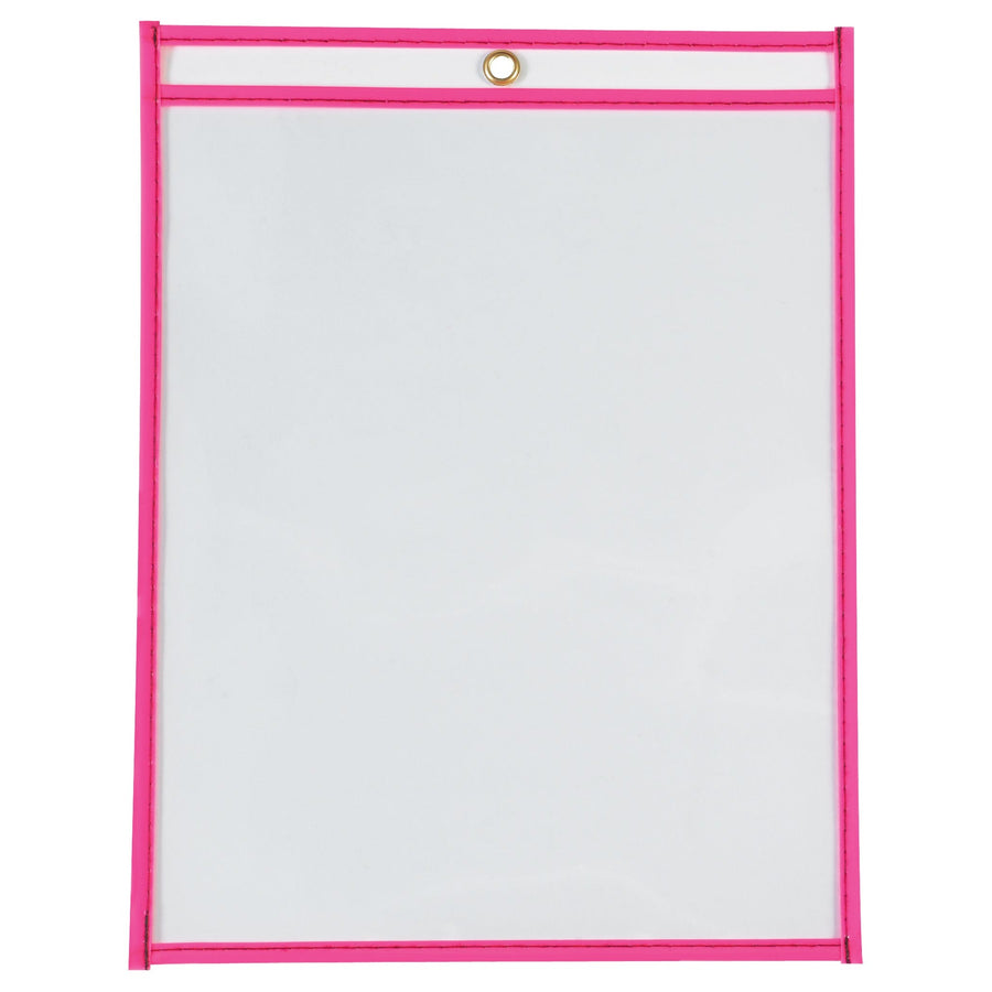 9x12 Neon Pink Vinyl Job Ticket Holders 15/Case JTH115PK