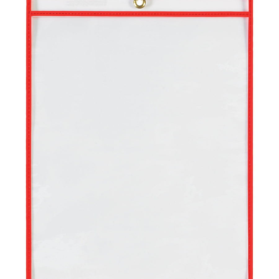 12x9 Neon Red Vinyl Job Ticket Holders 15/Case JTH115RD