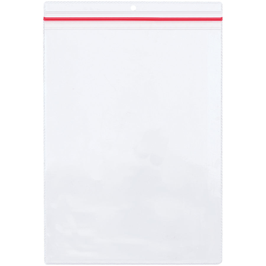 Heavy-duty vinyl job ticket holders with zippered closure protect your critical shop paperwork from dirt, moisture, and damage on the factory floor. Each clear envelope measures 9" x 12" and features a punched hanging hole for convenient organization. Ships as a case of 15 units.