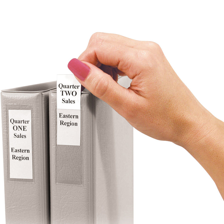 Streamline warehouse organization with these clear self-adhesive label holders, measuring 2 13/16" x 1". Each case includes 60 units with customizable inserts‚hand-write or label-maker ready. Ideal for job tickets, inventory tags, and binder identification.