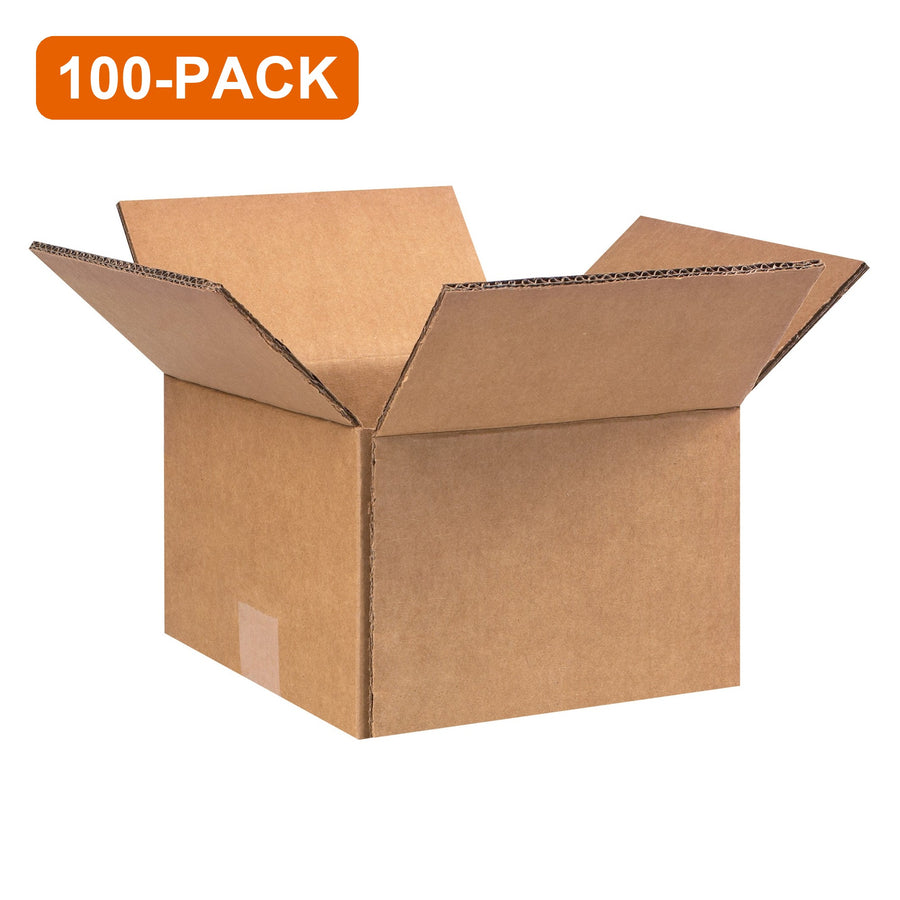 9x9x6.5 ECT-48 Kraft Double Wall Corrugated Shipping Boxes, 100-Pack (4 Bundles of 25)