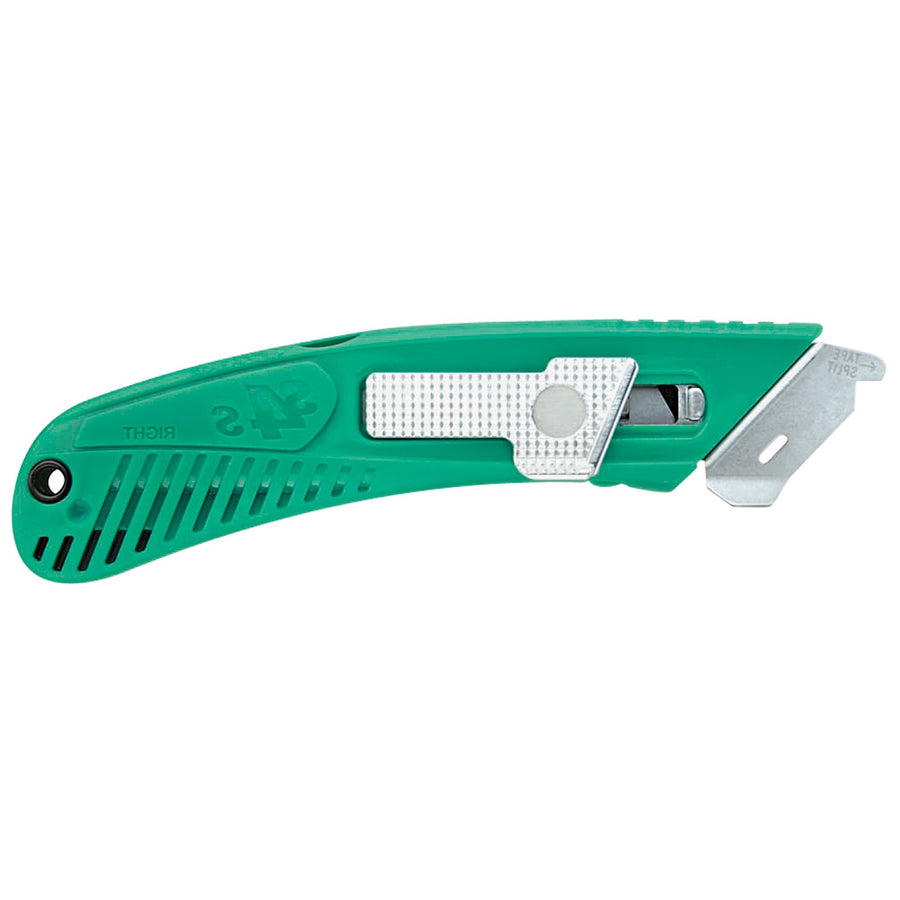 Green Metal/Plastic S4SR Right-Handed Spring-Back Safety Cutter 12/Case KN103