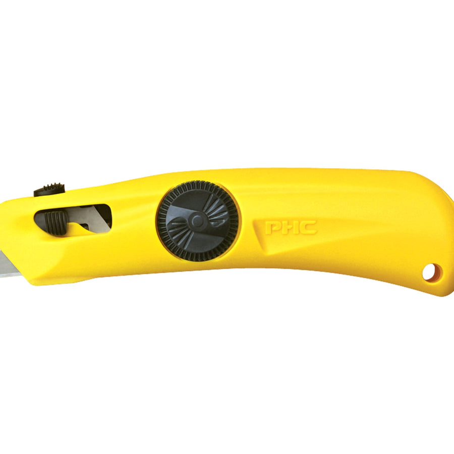 Yellow Plastic/Metal Self-Retracting Utility Knife 25/Case KN128