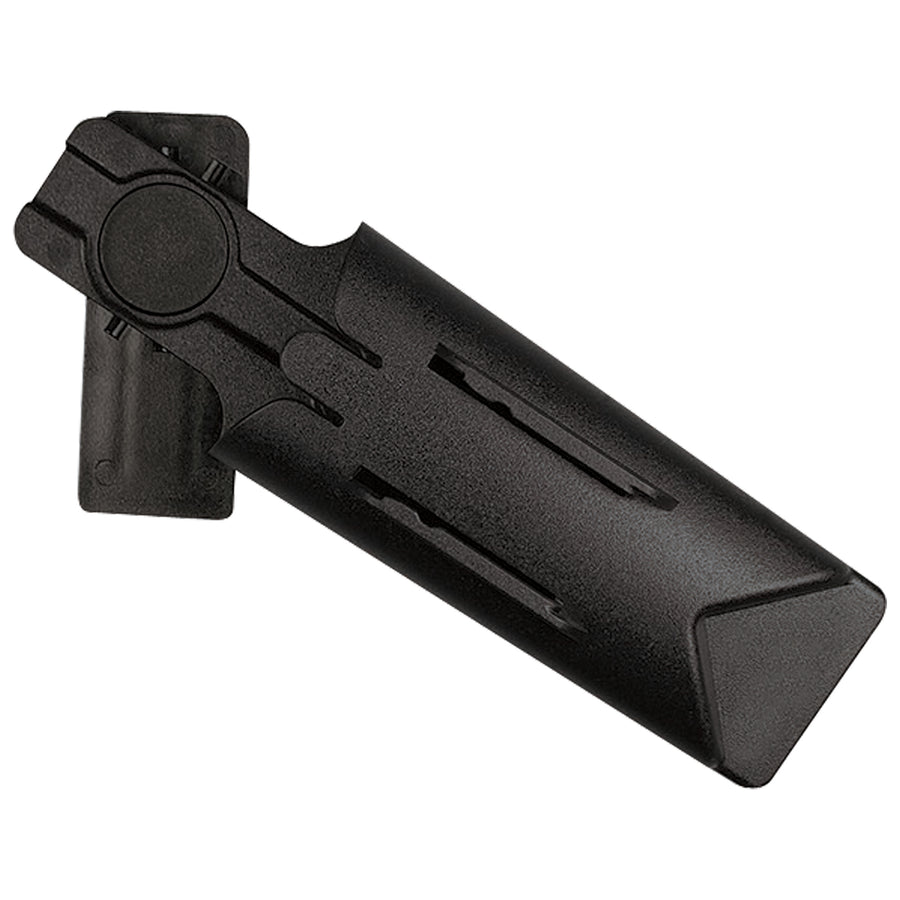 Protect your team and streamline blade management with this auto-retracting safety holster designed for S4, S5, and S4S utility knives. Built from durable black ABS plastic with a swivel belt clip and guided button retract mechanism for hands-free operation. Sold by the case (10 units) for complete warehouse and shipping room outfitting.