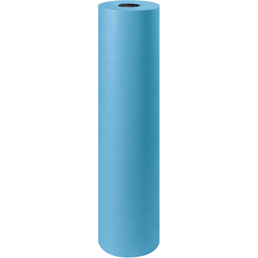 Industrial-grade 36" x 1000' blue kraft paper roll delivers tear and puncture-resistant protection for shipping and void fill applications. 50# basis weight provides heavyweight durability without excess cost. Single roll format offers convenient handling and storage for high-volume packaging operations.