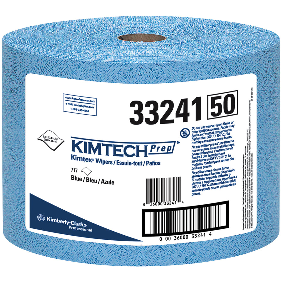 Kimtech® 9.8 x 13.4" low-lint prep wipes engineered for critical applications with solvents, inks, and paint. Durable textured polypropylene construction removes grease, oil, and grime effectively. Sold as case of 1 jumbo roll–ideal for furniture refinishing, engine repair, appliance assembly, and glass cleaning.