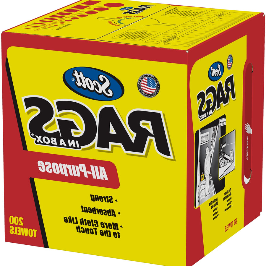 10x12 White Scott Rags in a Box 8/Case KW143