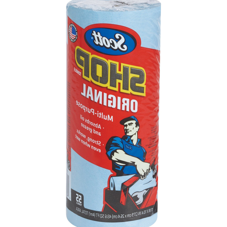 11x10.4 Blue Scott Shop Towels Roll 12 Rolls KW145