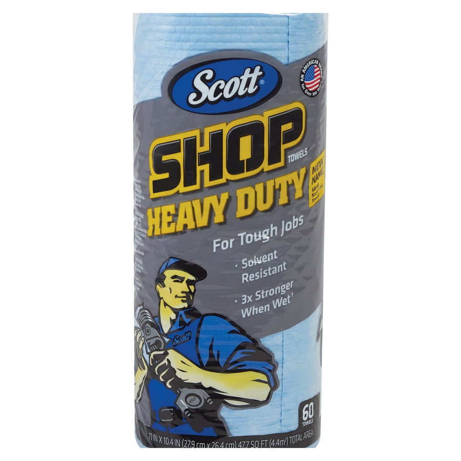 10.4x11 Blue Scott Heavy Duty Shop Towels Roll 12/Case KW159