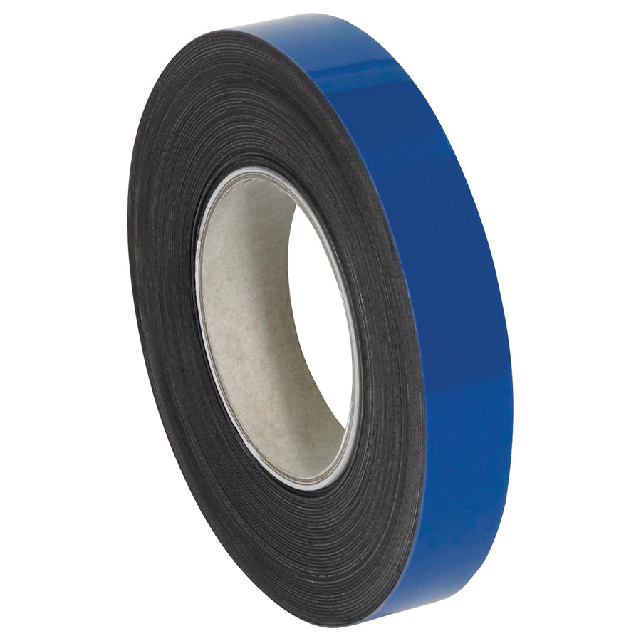 Streamline your warehouse operations with these 1" x 50' blue magnetic labels featuring write-on/wipe-off capability and a durable .030" backing. Reusable and relocatable, they work perfectly for inventory tracking, rack labeling, and job tickets. Cut to length with scissors and mark with wet or dry erase markers for maximum flexibility.