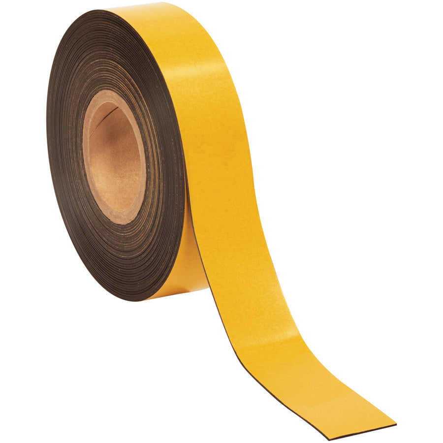 Transform any metal surface into a labeled, organized system. This 2" wide by 50' long magnetic tape features a strong adhesive backing for permanent mounting on warehouse racks, dispensers, and case sealing equipment. One roll per case‚ready to deploy in your packing line.