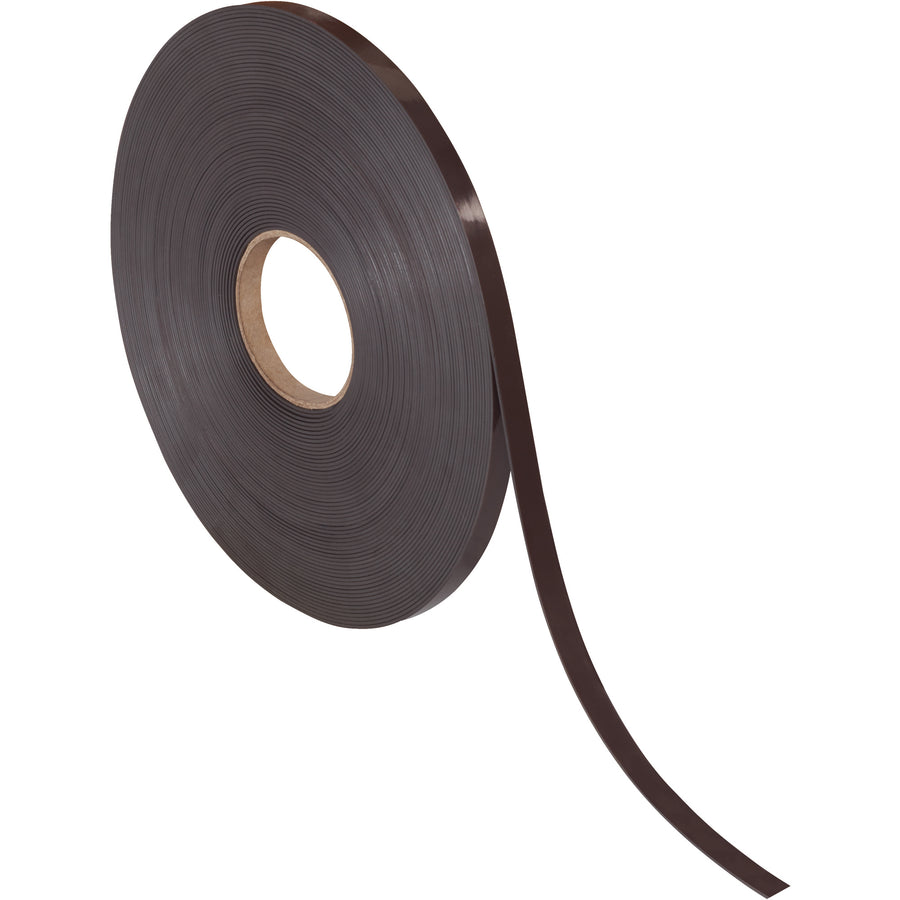 Convert any metal surface into a magnetic application point with our 3/4" x 100' magnetic tape. Features a durable adhesive backing for permanent mounting on warehouse racks, dispensers, and sealing equipment. One roll per case–ideal for packing line supervisors managing labeling workflows.