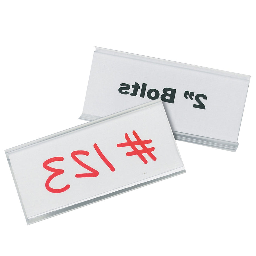 3 x 1 5/16 in Clear Plastic Angled Wire Rack Label Holder 25/Case LH153