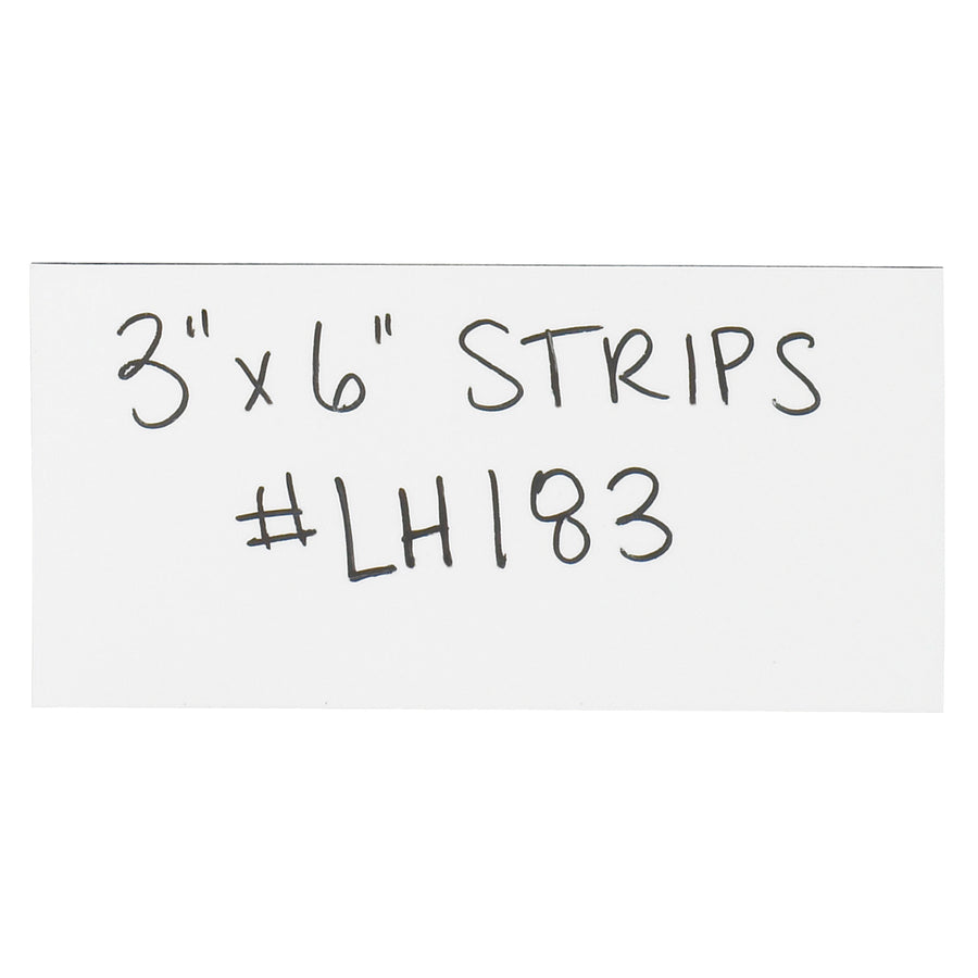 Speed up inventory management with reusable 3x6" white magnetic warehouse labels featuring a write-on/wipe-off vinyl surface. Heavy-duty .030" thick backing eliminates adhesive residue cleanup, while compatibility with wet or dry erase markers ensures quick updates without replacement. Sold as a case of 25 pre-cut magnetic strips.
