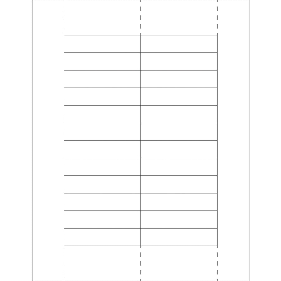 11/16 x 3" White Laser Paper Label Holder Insert Cards - Case of 1200