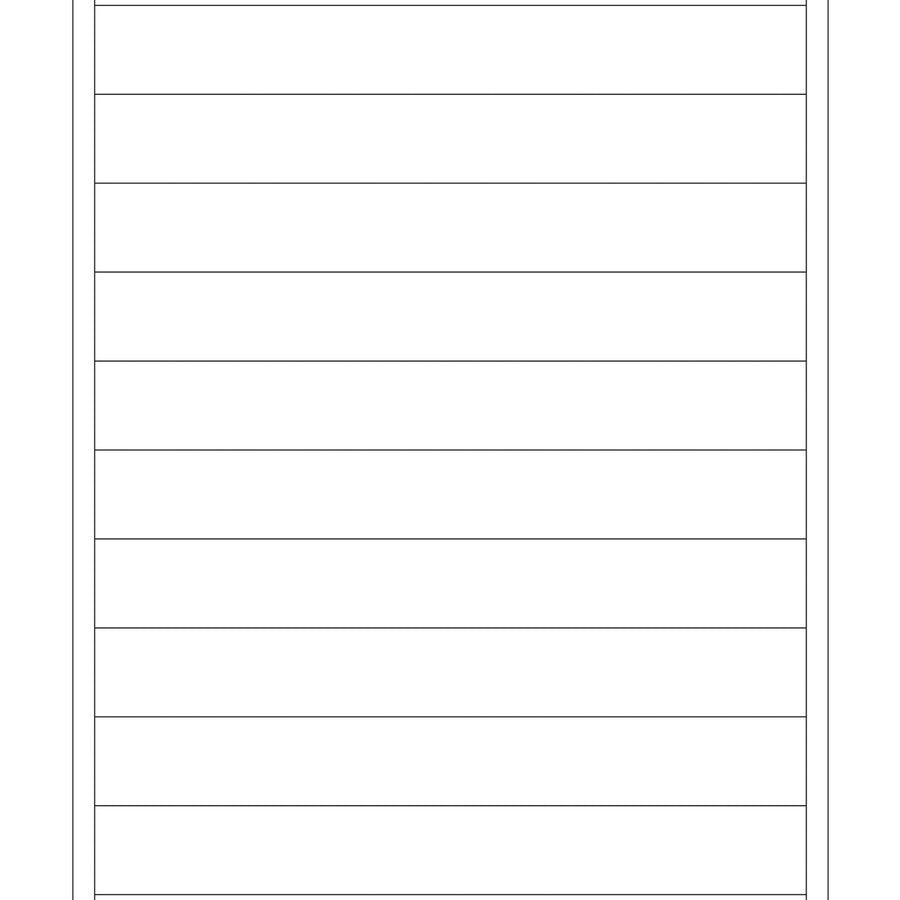 1x8 White Laser Paper Label Holder Insert Cards 500/Case LH247