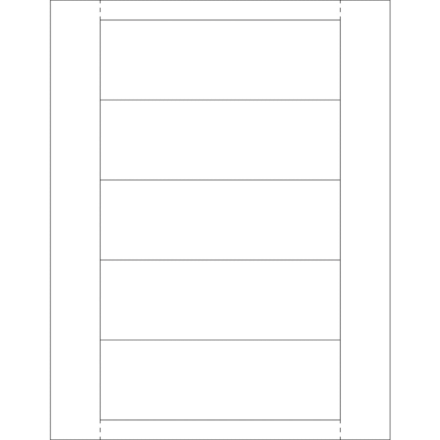 Professional-grade 2" x 6" white laser paper insert cards designed for plastic label holders in shipping rooms and warehouses. Pre-perforated sheets print from standard 8.5" x 11" letter stock. Compatible with both laser and inkjet printers for maximum flexibility.