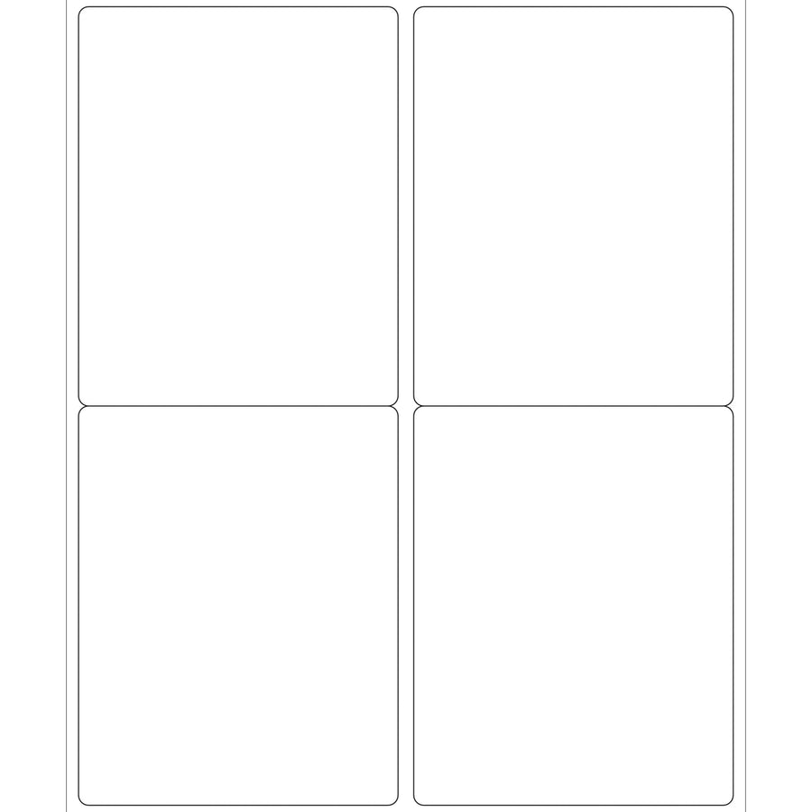 4x5 48 lb White Permanent Adhesive Laser Labels 400/Case LL129 - alias listing