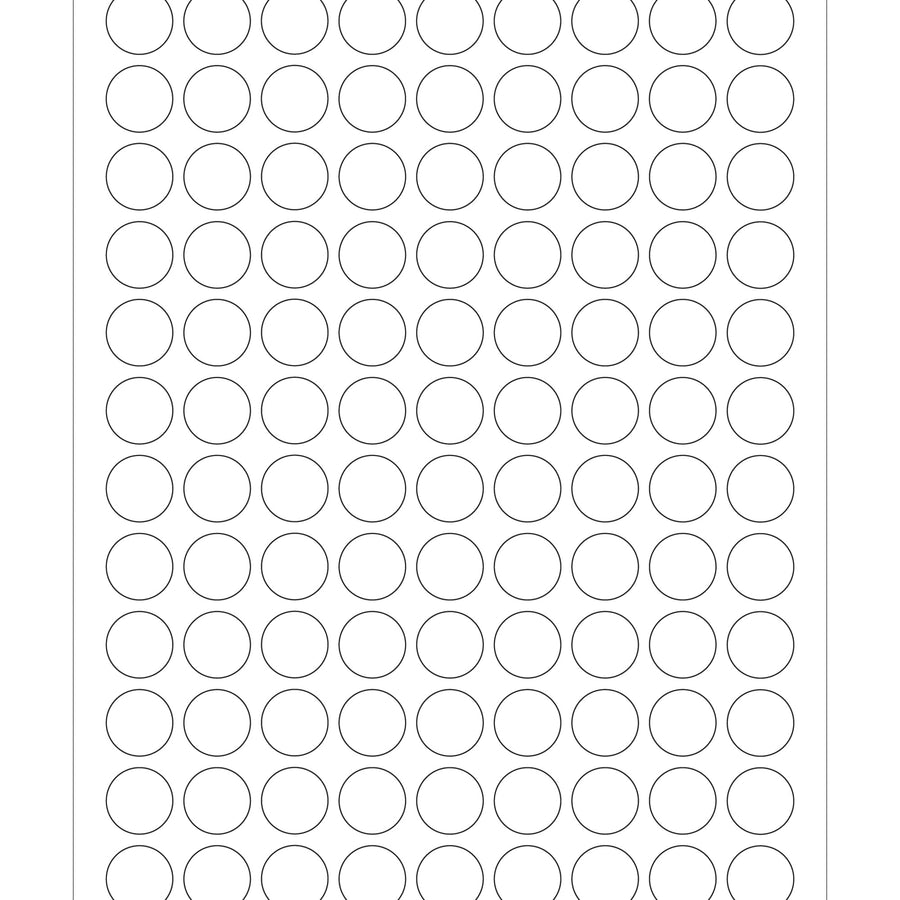 3/4 in White Circle Laser Labels Permanent Acrylic 10800/Case LL141 - alias listing