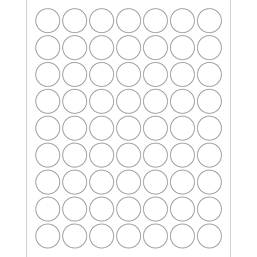 1 in 48 lb White Circle Laser Labels 6300/Case LL142 - alias listing