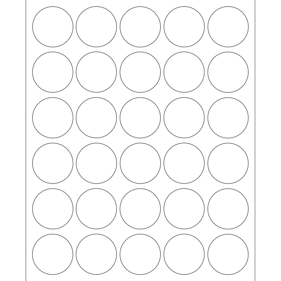 1.5 in White Circle Permanent Acrylic Laser Labels 3000/Case LL143 - alias listing