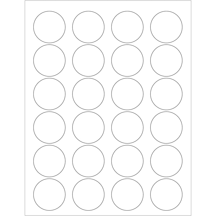 Professional 1.625" diameter white circle laser labels designed for shipping coordinators who need reliable, compliance-ready labeling at scale. Permanent adhesive bonds instantly to paper, corrugated, plastic, and metal surfaces. 2400 labels per case with free Microsoft Word template for rapid customization.