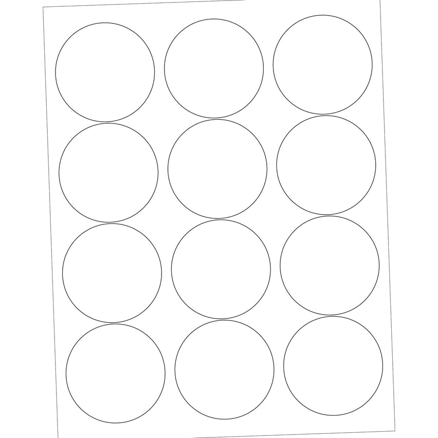 2.5 in 48 lb White Circle Laser Labels 1200/Case LL146 - alias listing
